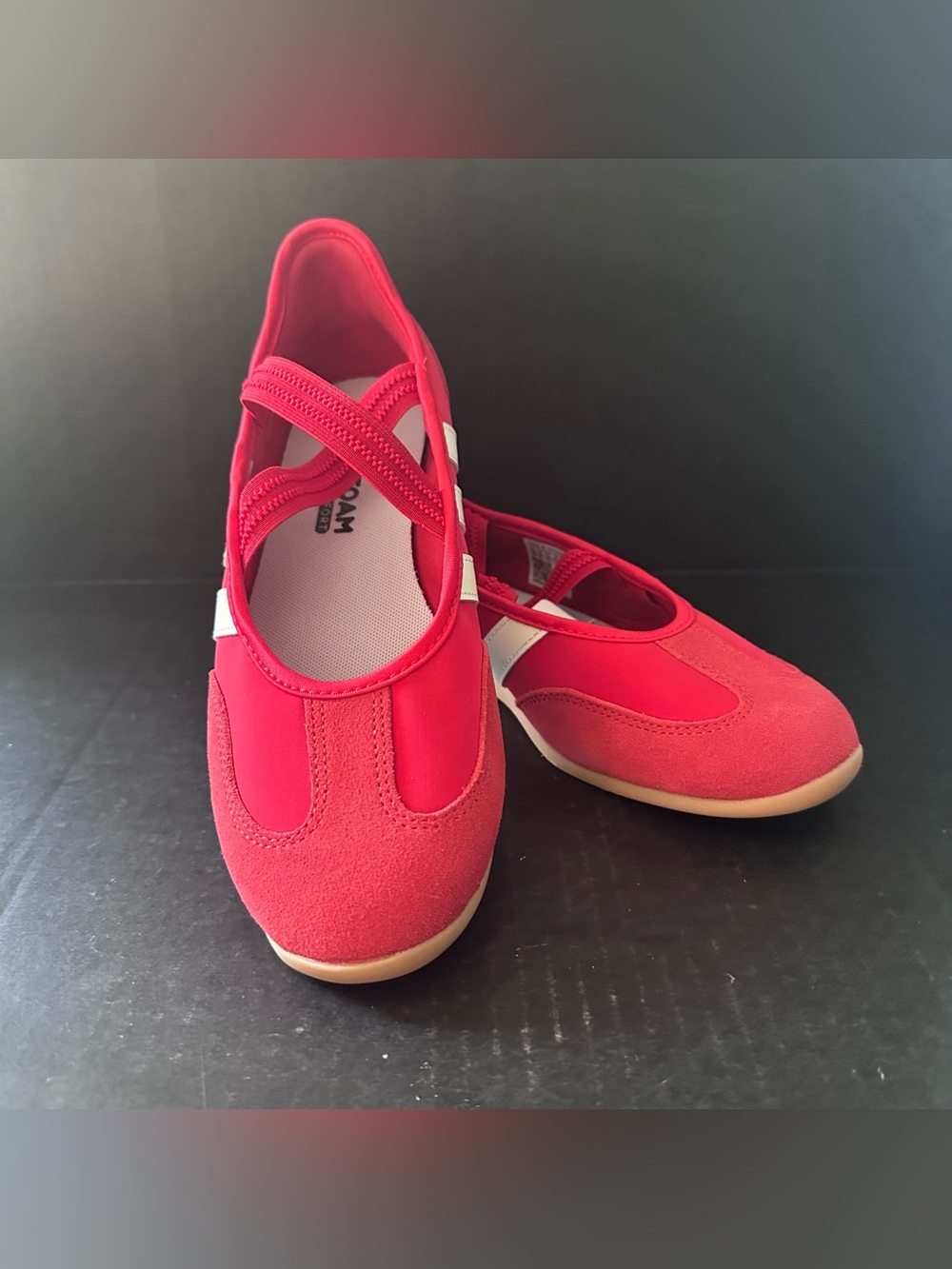 NWT Adidas Barreda Mary Jane Better Scarlet Red White Ballet Sneaker HQ7398 10